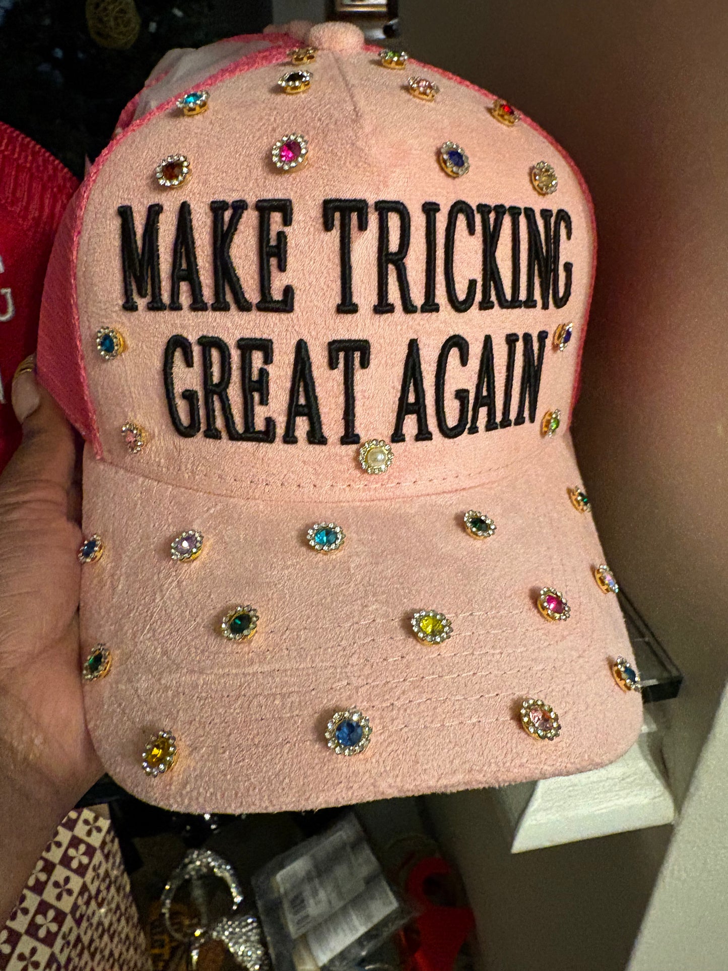 So Icy n Pink Gemstones Trucker